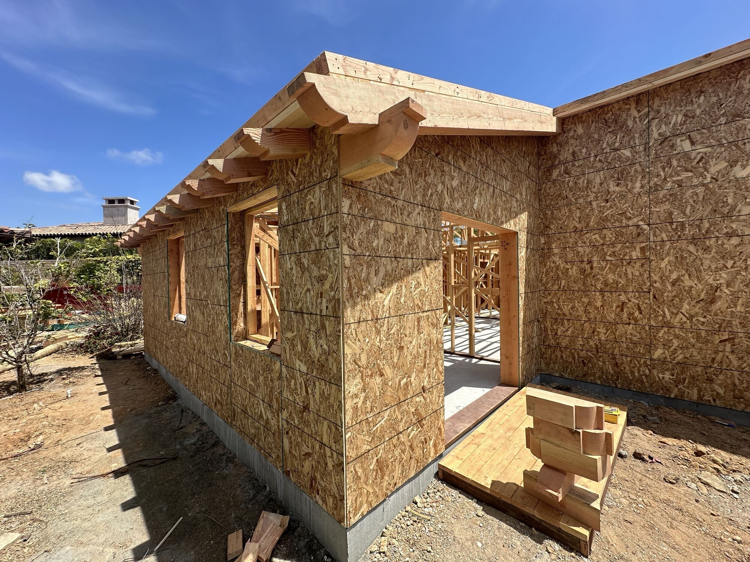 Snap ADU San Diego Belmont Trail ADU Construction Rafter Tails Stacked Framing Snap ADU San Diego Belmont Trail ADU Construction Rafter Tails Stacked Framing