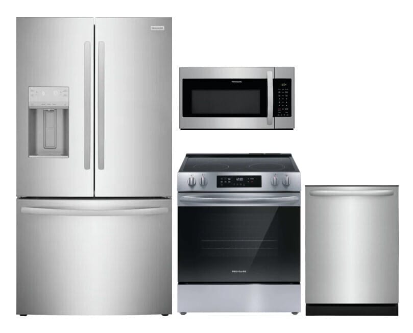 SnapADU appliance package stainless steel refrigerator stove microwave dishwasher frigidaire 